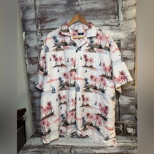 Men's Island Escape Shirt - Pink and Brown